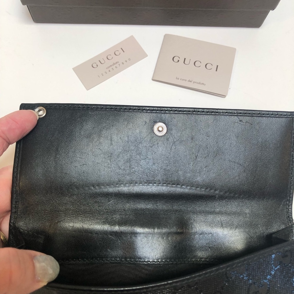 Gucci AUTHENTIC Black Leather Long Wallet EUC - Picture 11 of 16